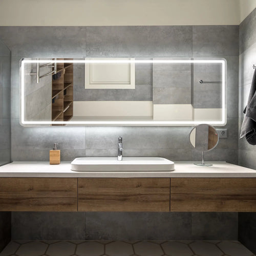 Gianna 64"X21" LED Full Length Mirror with Aluminum Frame and Polished Glass for Bedroom