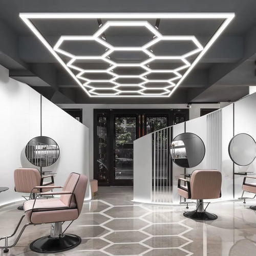 Barbershop Hair Salon Gym Led Ceiling Light Hexagon Garage Light 110V-240V Honeycomb Led Tube Lighting for Auto Car Customized