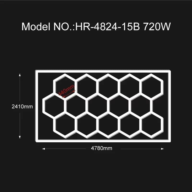 Barbershop Hair Salon Gym Led Ceiling Light Hexagon Garage Light 110V-240V Honeycomb Led Tube Lighting for Auto Car Customized