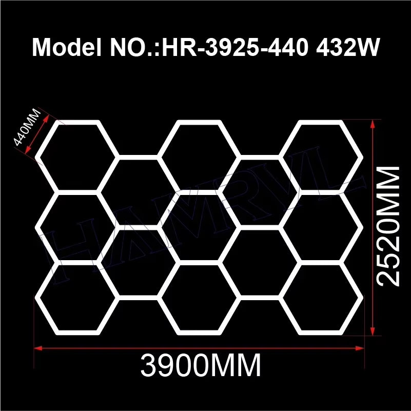 Barbershop Hair Salon Gym Led Ceiling Light Hexagon Garage Light 110V-240V Honeycomb Led Tube Lighting for Auto Car Customized