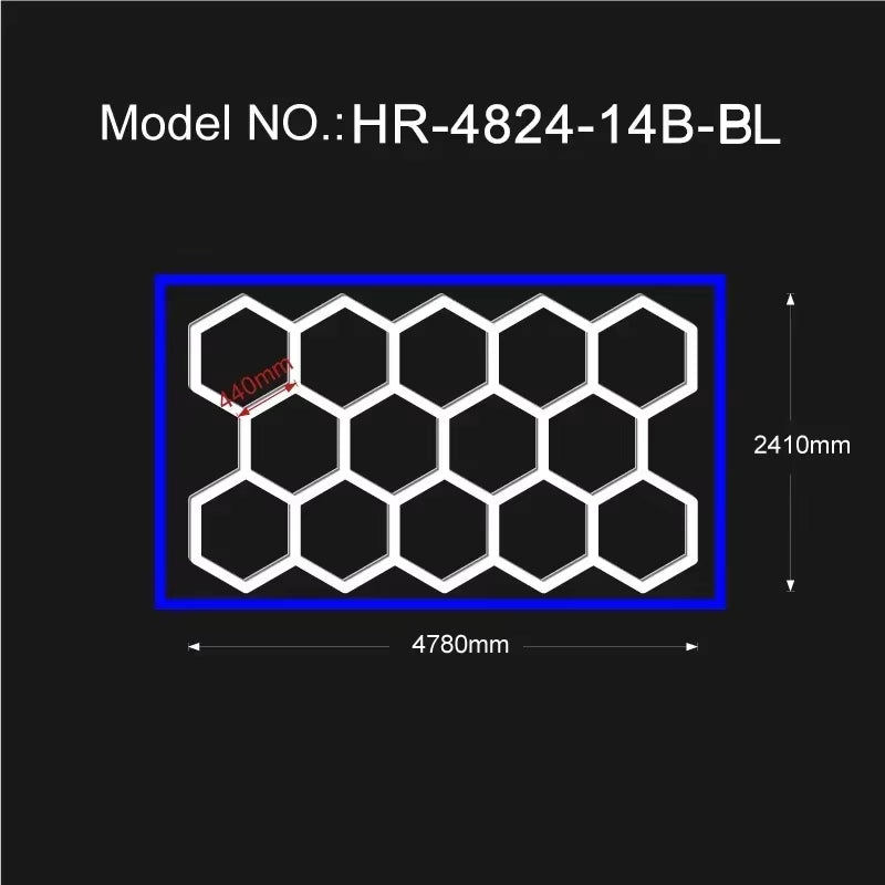 Barbershop Hair Salon Gym Led Ceiling Light Hexagon Garage Light 110V-240V Honeycomb Led Tube Lighting for Auto Car Customized
