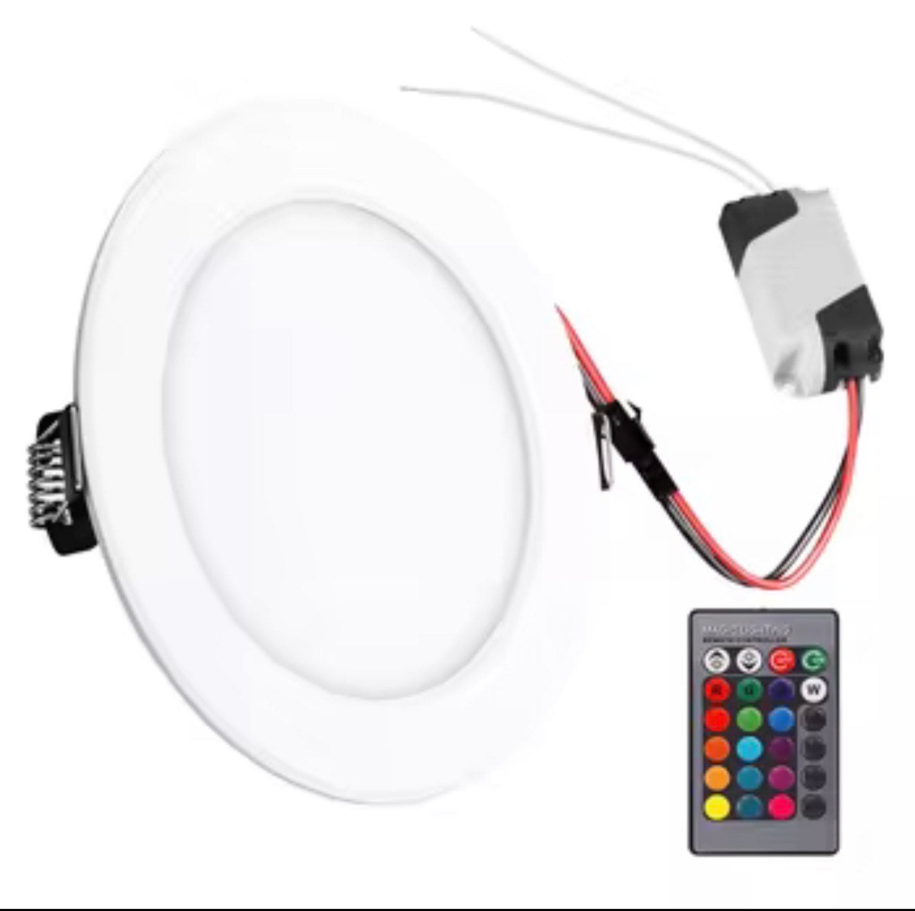 Foco LED empotrable RGBW.