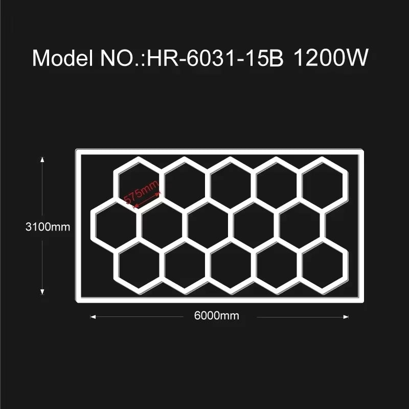 Barbershop Hair Salon Gym Led Ceiling Light Hexagon Garage Light 110V-240V Honeycomb Led Tube Lighting for Auto Car Customized