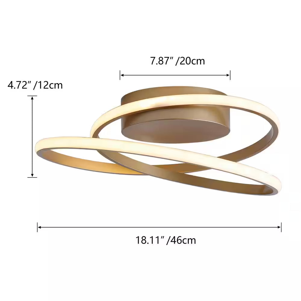 18.1 In. 1-Light Modern Linear LED Flush Mount Ceiling Lighting Fixtures