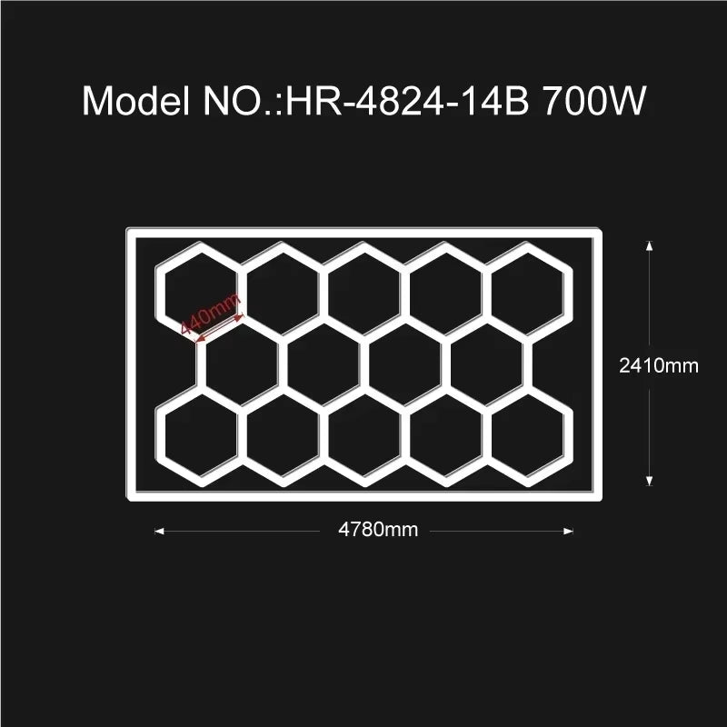 Barbershop Hair Salon Gym Led Ceiling Light Hexagon Garage Light 110V-240V Honeycomb Led Tube Lighting for Auto Car Customized
